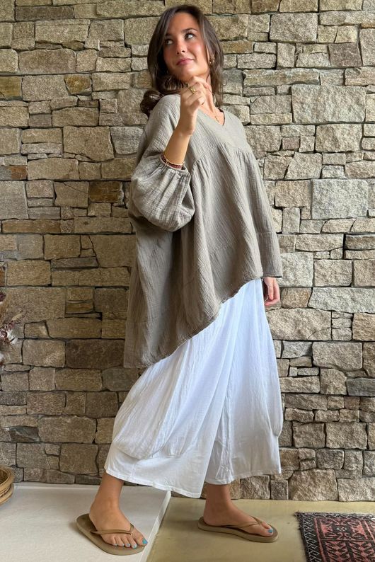 Suri Cushion Cotton Artist Smock Earth 